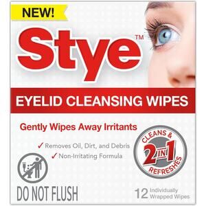 Stye Cleansing Eyelid Wipes Individually Wrapped Remove Oil Dirt 12 count